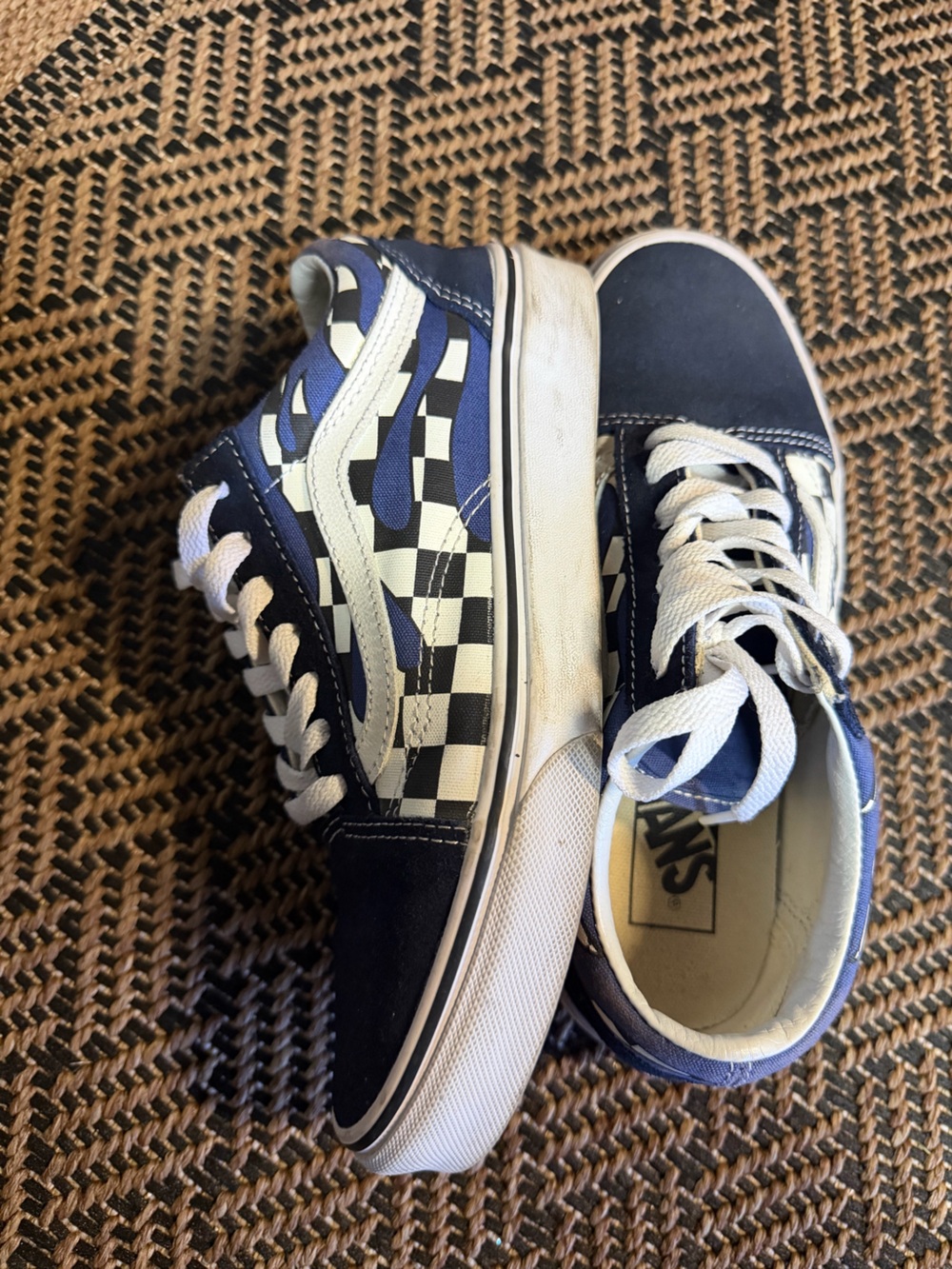 Vans Old Skool Sneakers - Navy & White Checkerboard